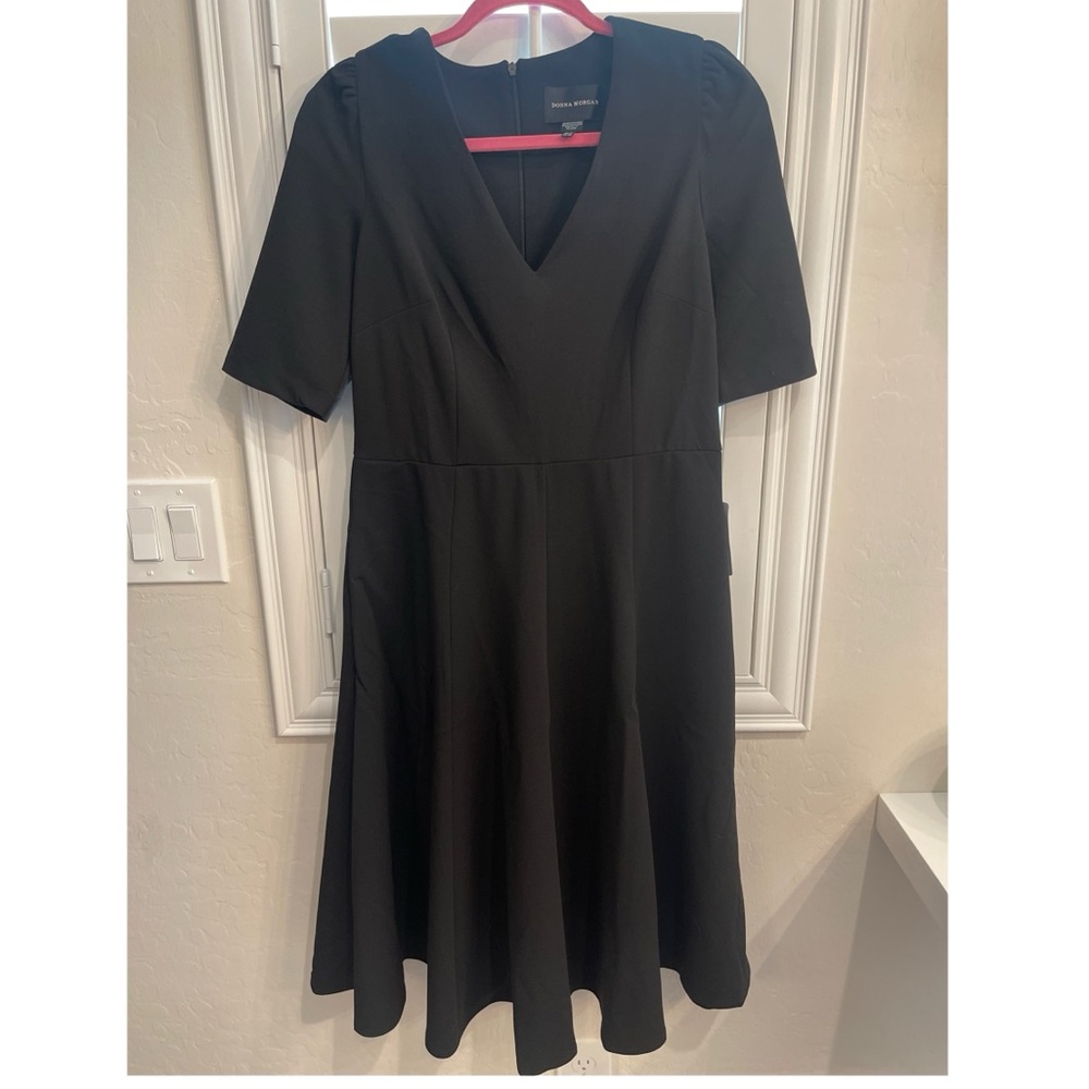 Donna Morgan Black V Neck Dress